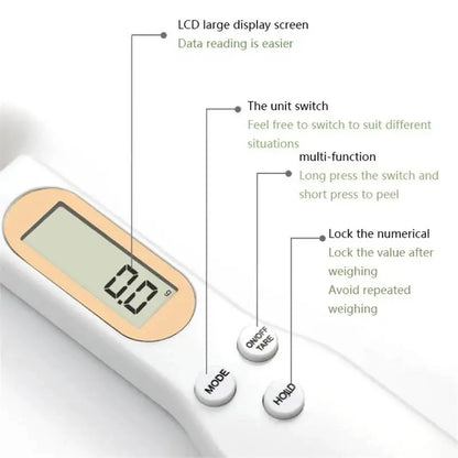 LCD Digital Measurement Adjustable Weighing Spoon Kitchen Scale Electronic Measuring Spoon Coffee Powder Scale Baking Scale