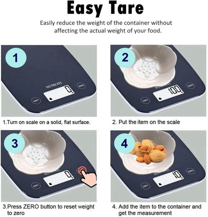 Professional Digital Kitchen Scale, 11 lb Capacity, Precision Measurement in Grams and Ounces (0.1 oz / 1 g)