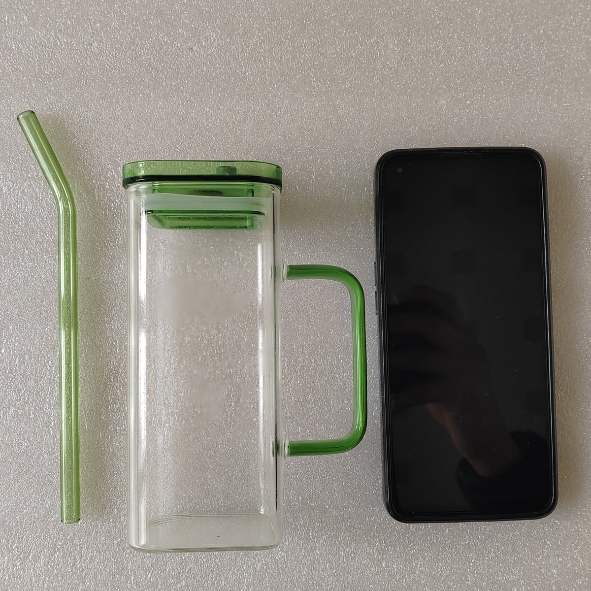 6 Pcs Glass Straw Cup, 6 Colors Square Glass Cup with Straw and Lid, High Borosilicate Glass Cup, Milk Cup, Juice Cup, Cold Drink Cup, Coffee Cup, Tea Cup, Office Cup, Gift Cup