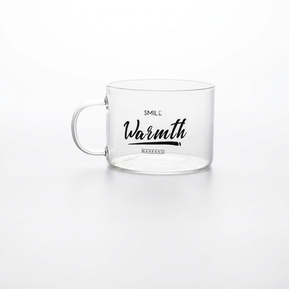Creative Alphabet Glass Large Juice Cup with Handle Office Tea Cup Dessert Cup Oatmeal Cup Breakfast Cup Glass